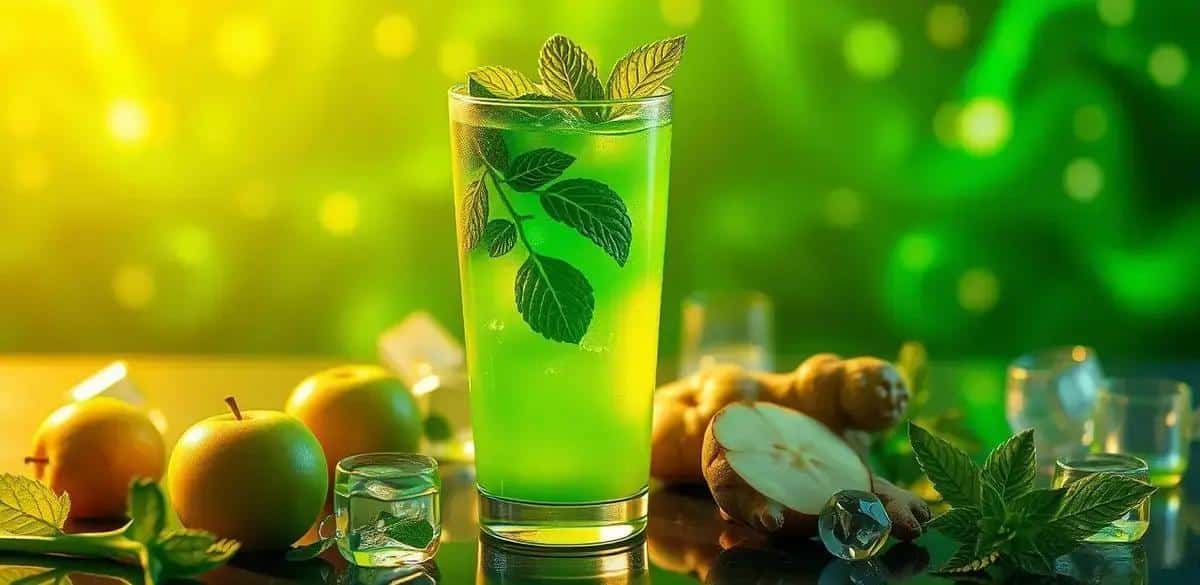 Green Drink with Green Apple Juice and Ginger: Refreshing Health Boost