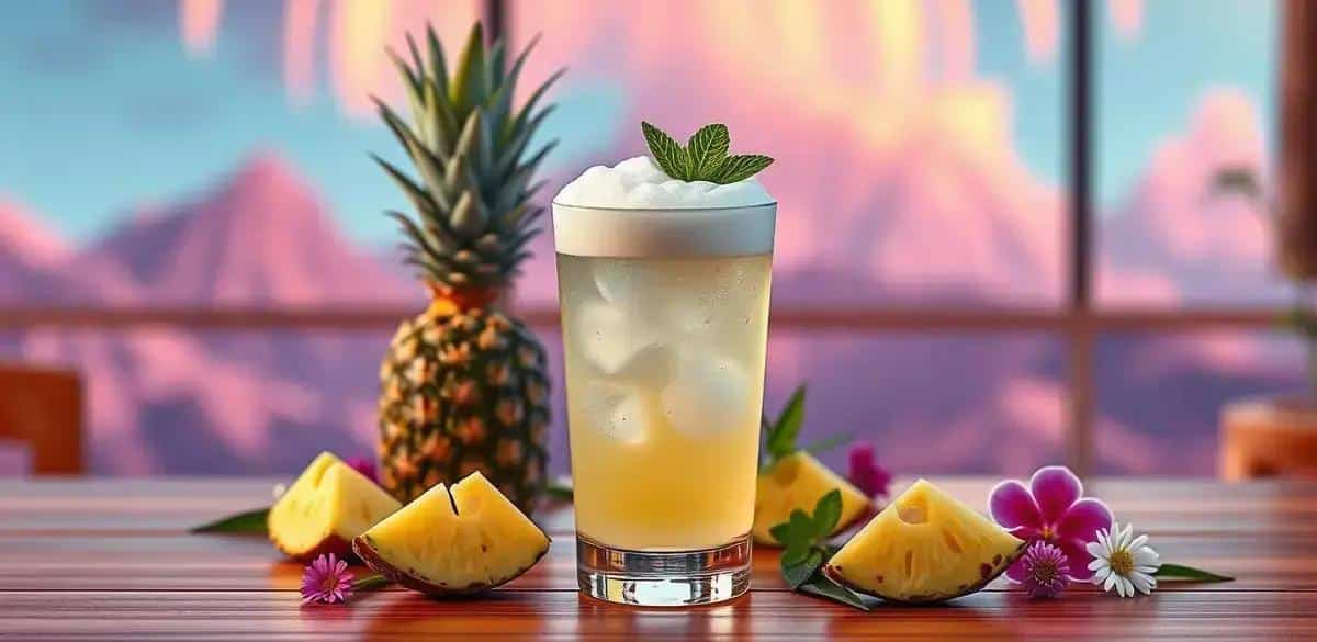 How to Garnish Your Sake with Pineapple Foam and Mint