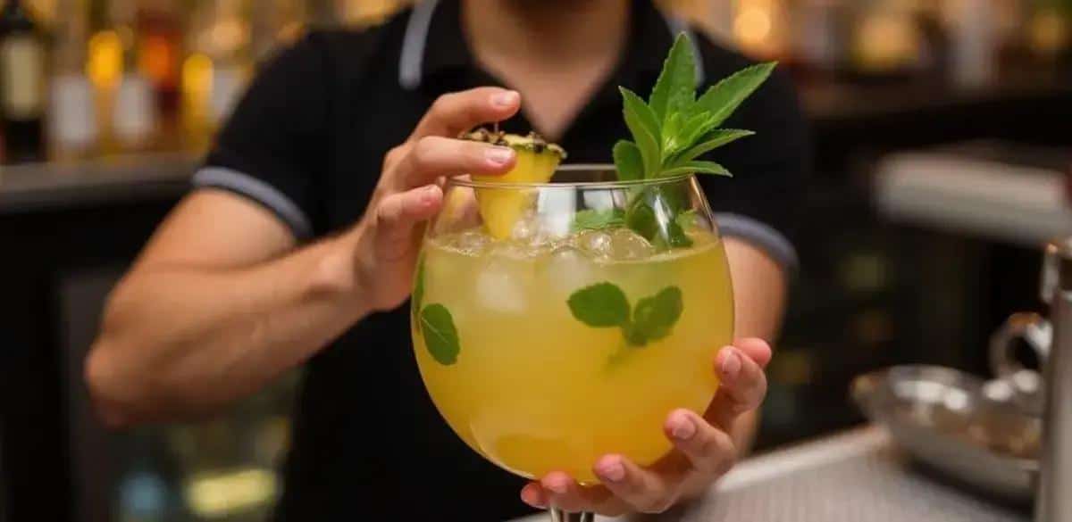 How to Make Pineapple Caipirinha with Mint