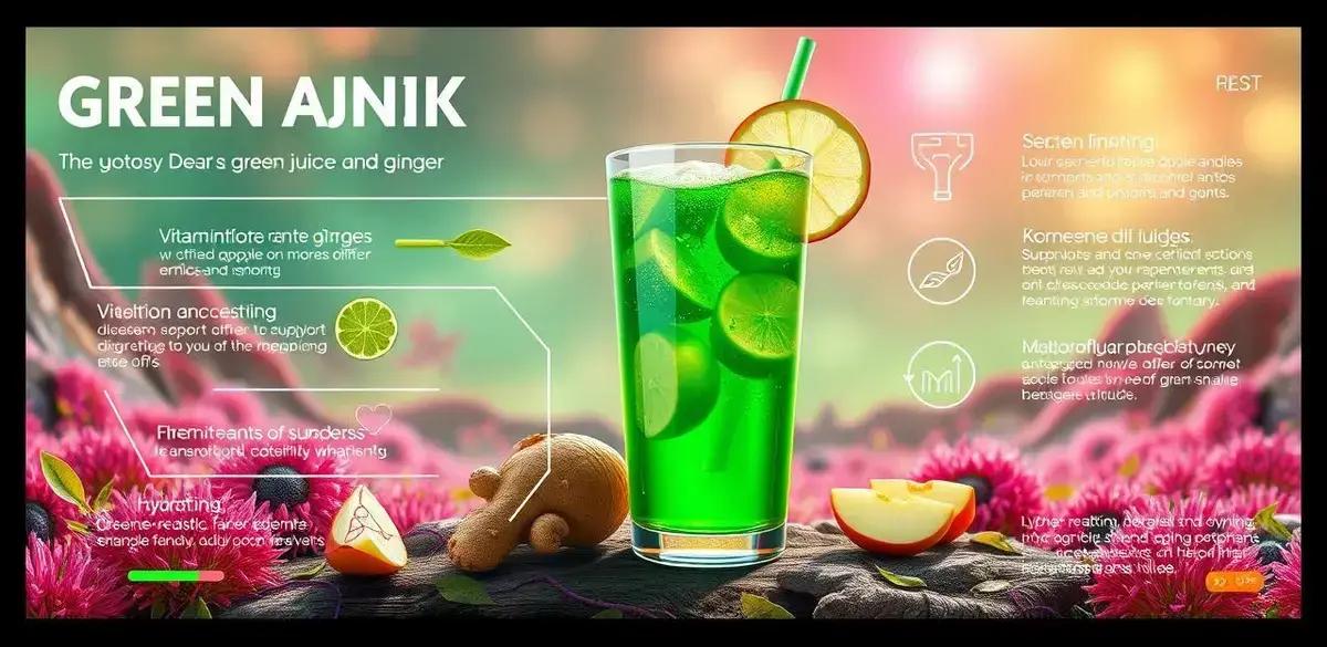 Nutritional Benefits of Green Drink with Green Apple Juice and Ginger
