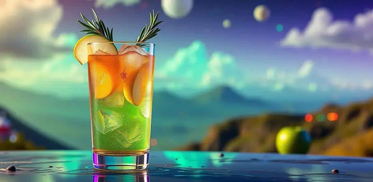 Preparation Method for Cognac with Green Apple Soda and Rosemary