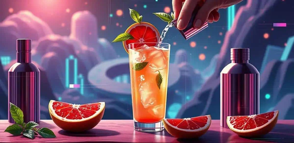 Preparation Method for the Perfect Grapefruit Paloma with Basil