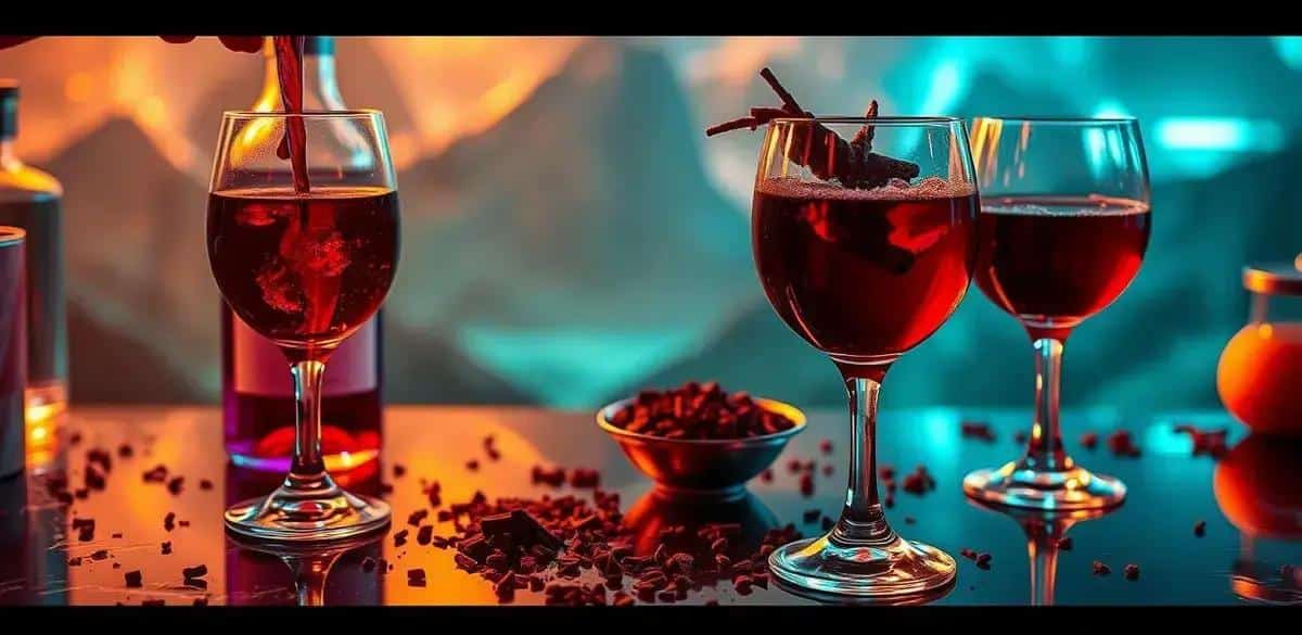 Preparation Method for Wine with Coffee Liqueur and Chocolate Shavings
