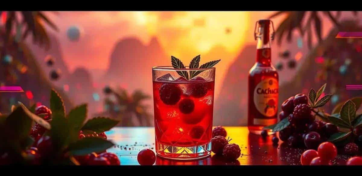 Preparation Method of Cachaça with Red Berries and Tonic Water