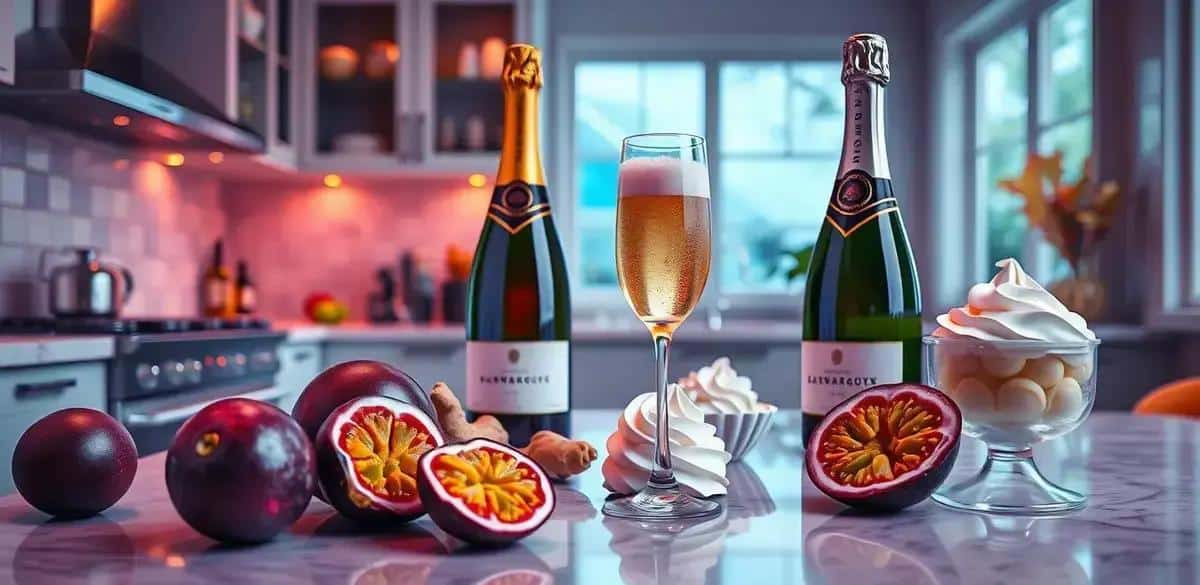 Recipe Ingredients for Champagne with Passion Fruit Foam and Ginger