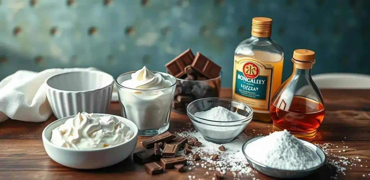 Recipe Ingredients for Chocolate with Vanilla Liqueur and Whipped Cream