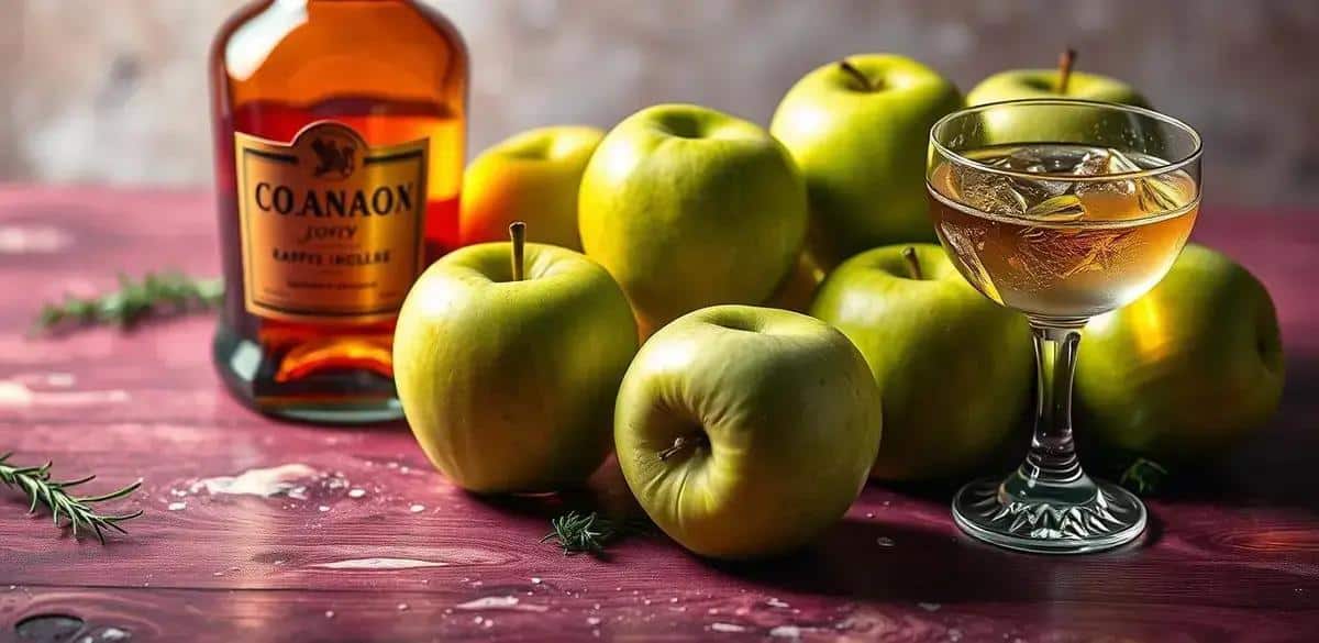Recipe Ingredients for Cognac with Green Apple Soda and Rosemary
