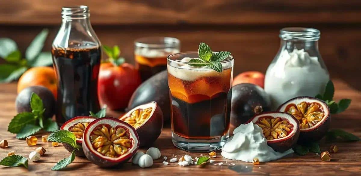 Recipe Ingredients for Cola Soda with Passion Fruit Foam