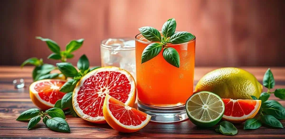 Recipe Ingredients for Grapefruit Paloma with Basil