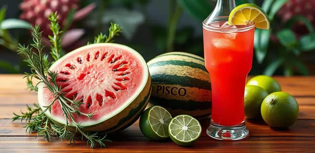 Recipe Ingredients for Pisco with Watermelon Juice and Rosemary