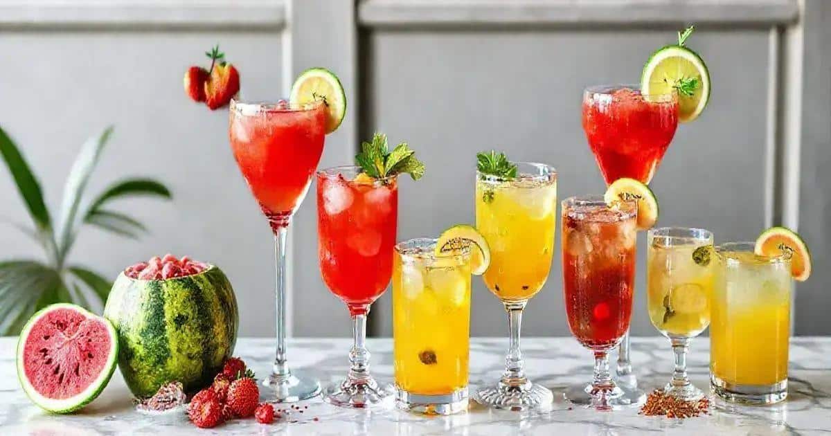 Variations of Watermelon Caipiríssima with Mint