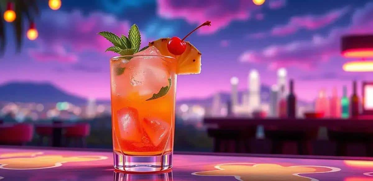 Cocktail Garnishes for Vodka with Pineapple Soda