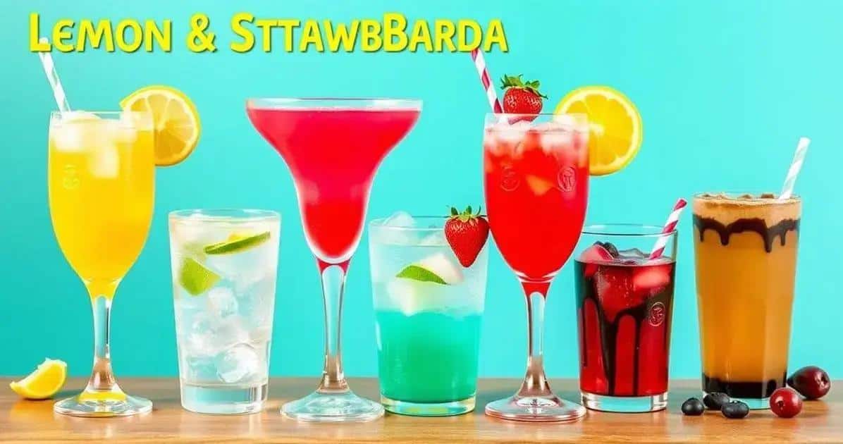 Cocktail Variations of Lemon and Strawberry Batida