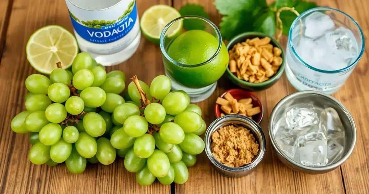Ingredients for Green Grape Caipiroska