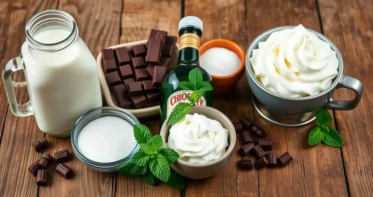 Ingredients for Hot Chocolate with Mint Liqueur