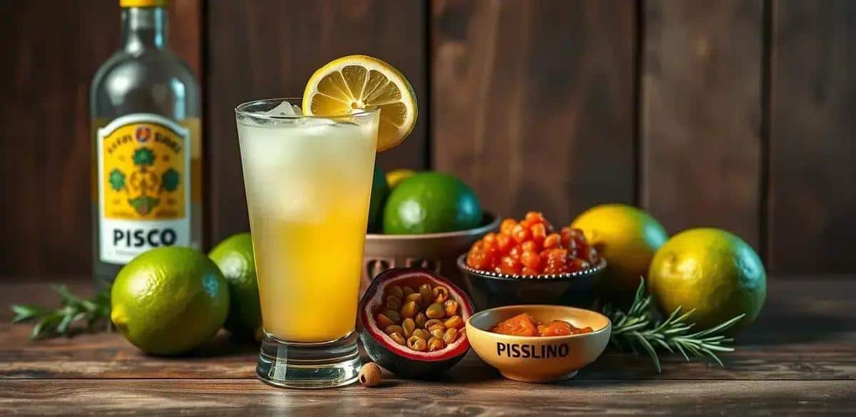 Ingredients for Pisco Sour with Tropical Fruits and Rosemary
