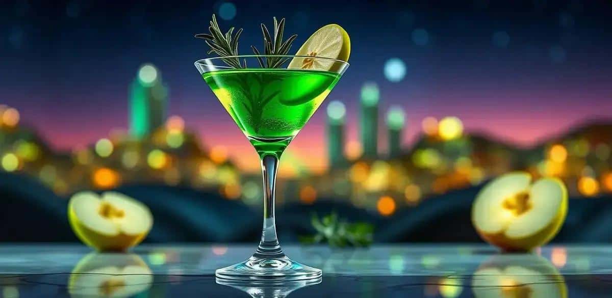 Martini with Green Apple Liqueur and Rosemary: A Unique Twist on a Classic