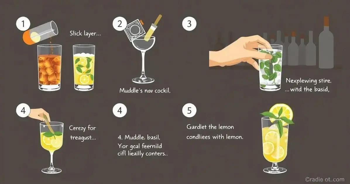 Mixing Techniques for Gin with Lemon Soda and Basil