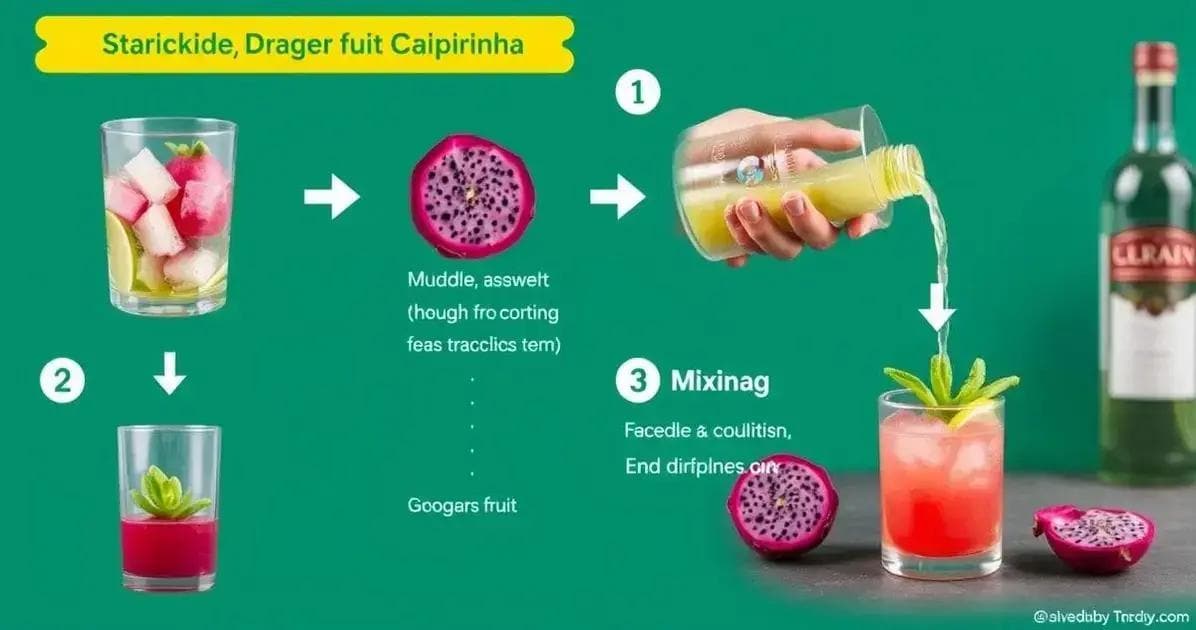 Preparation Method for Dragon Fruit Caipirinha with Ginger