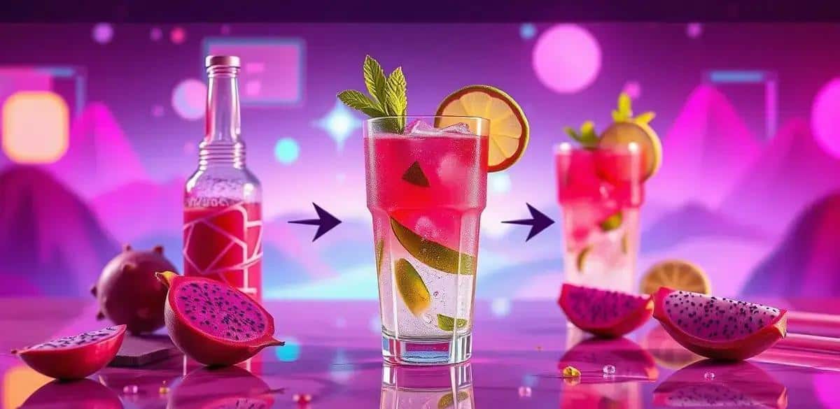 Preparation Method for Dragon Fruit Caipiríssima with Ginger Foam