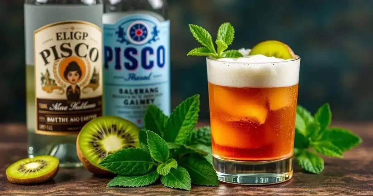 Recipe Curiosities about Pisco with Kiwi Foam and Mint