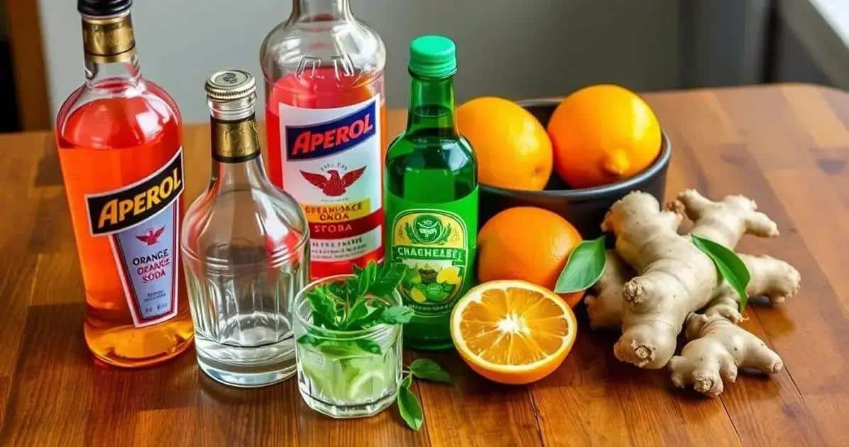 Recipe Ingredients for Aperol with Orange Soda and Ginger
