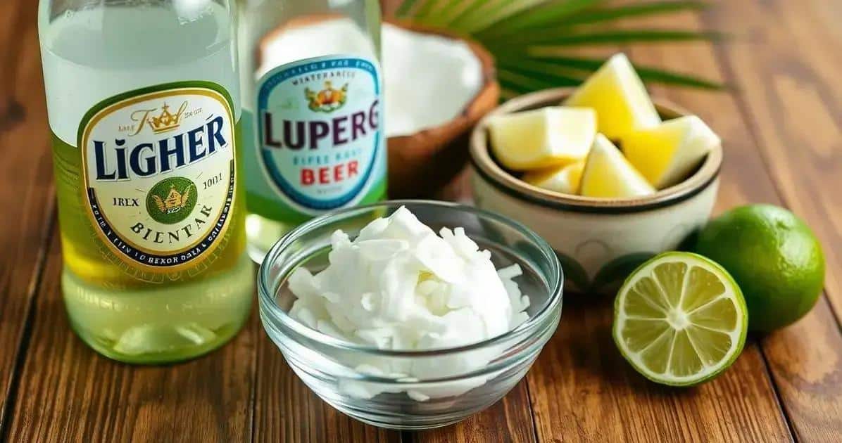 Recipe Ingredients for Beer with Lime Ice Cream and Coconut Shavings