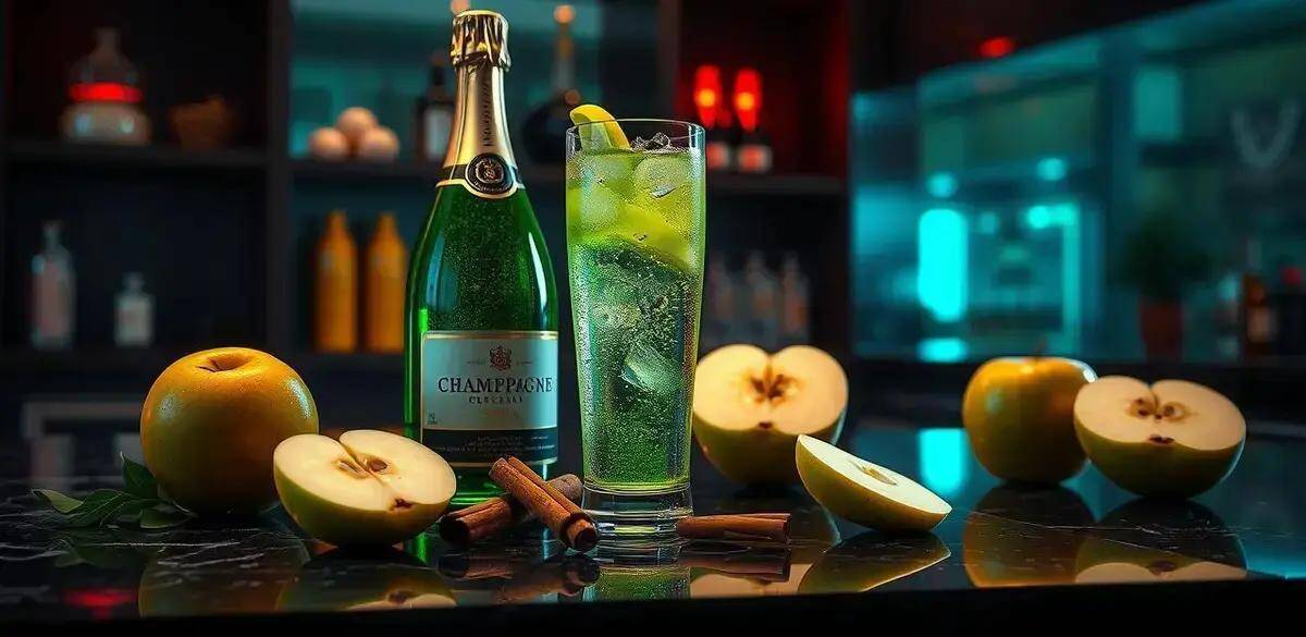 Recipe Ingredients for Champagne with Green Apple Soda and Cinnamon