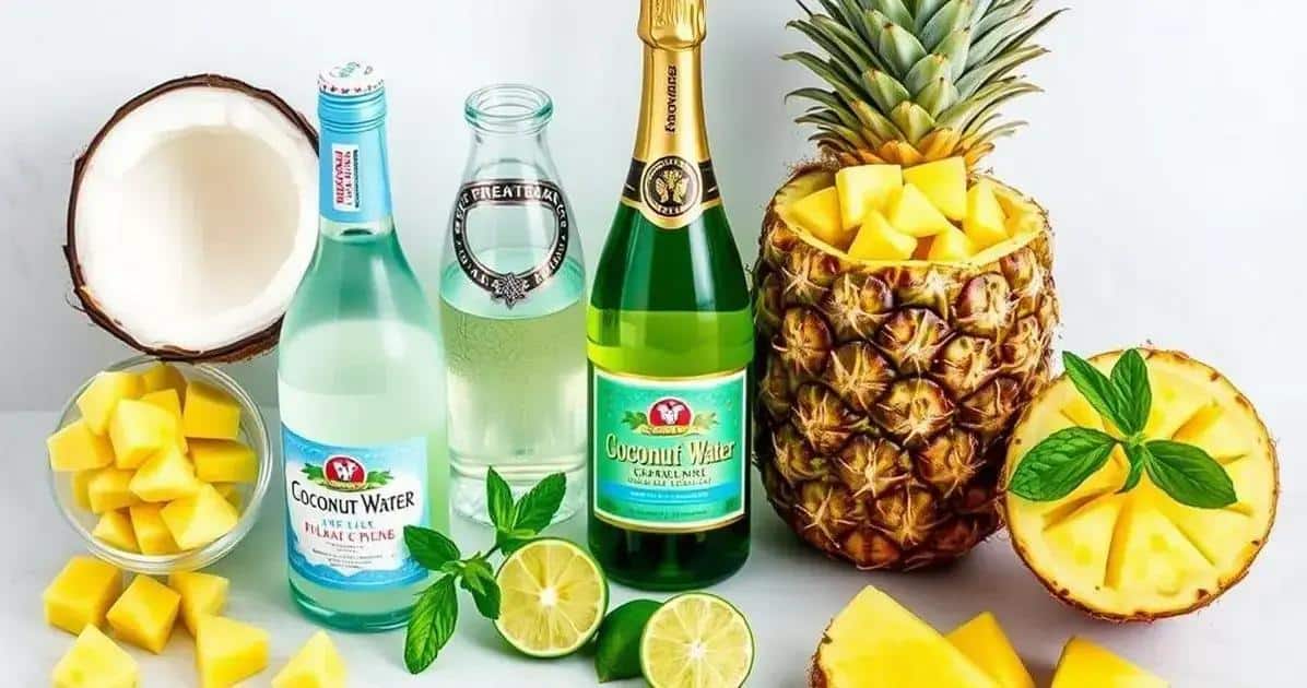 Recipe Ingredients for Coconut Water with Sparkling Wine and Pineapple