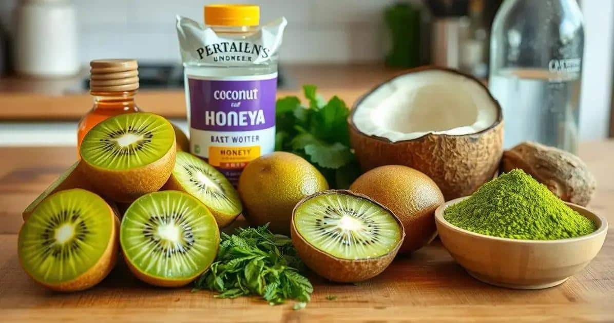 Recipe Ingredients for Energy Drink with Kiwi Foam
