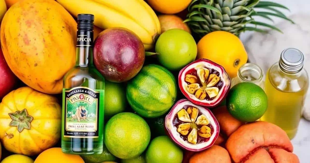 Recipe Ingredients for Pisco Sour with Tropical Fruits