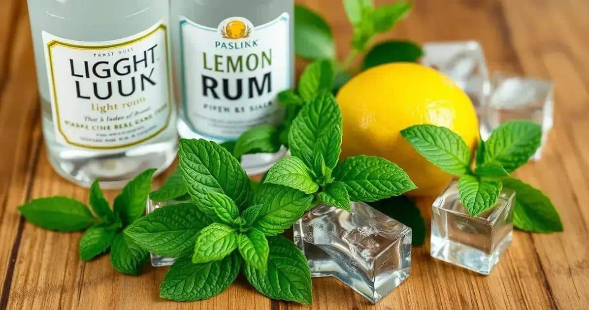 Recipe Ingredients for Rum with Lemon Soda and Mint