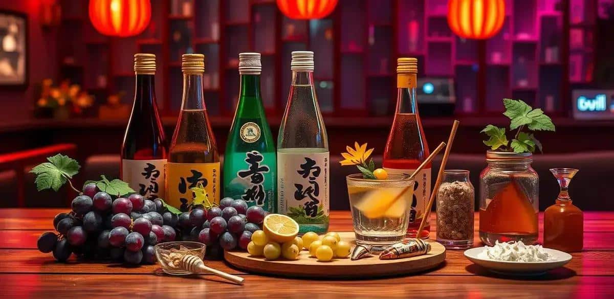 Recipe Ingredients for Sake and Grape Drinks