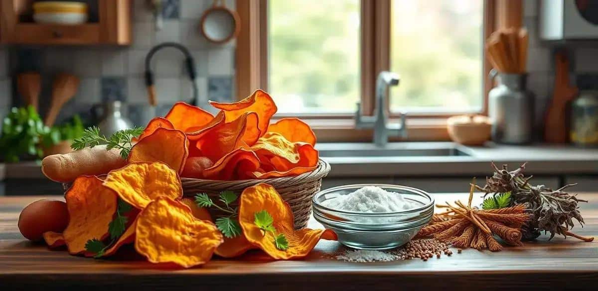Recipe Ingredients for Sweet Potato Chips with Herbs