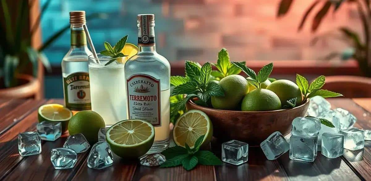 Recipe Ingredients for Terremoto with Coconut Liqueur and Mint
