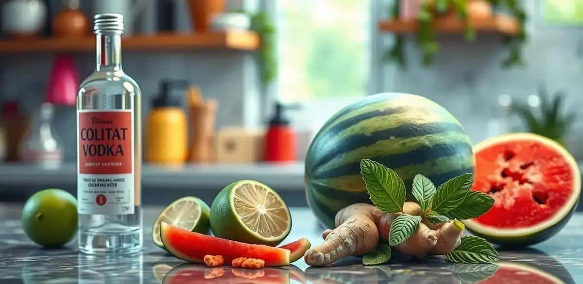 Recipe Ingredients for Vodka with Watermelon Juice and Ginger Zest