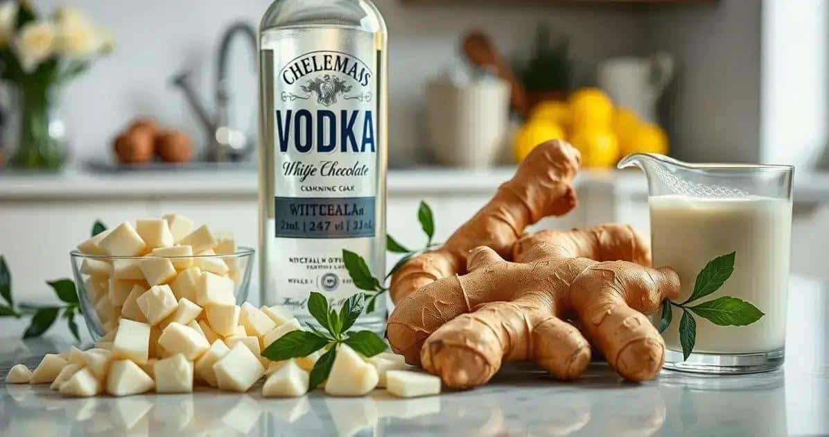 Recipe Ingredients for White Chocolate with Vodka and Ginger Foam