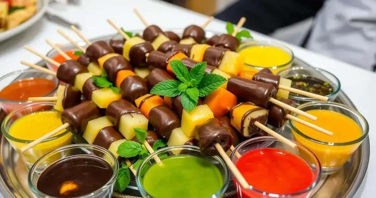 Serving Suggestions for Fruit Skewers with Chocolate
