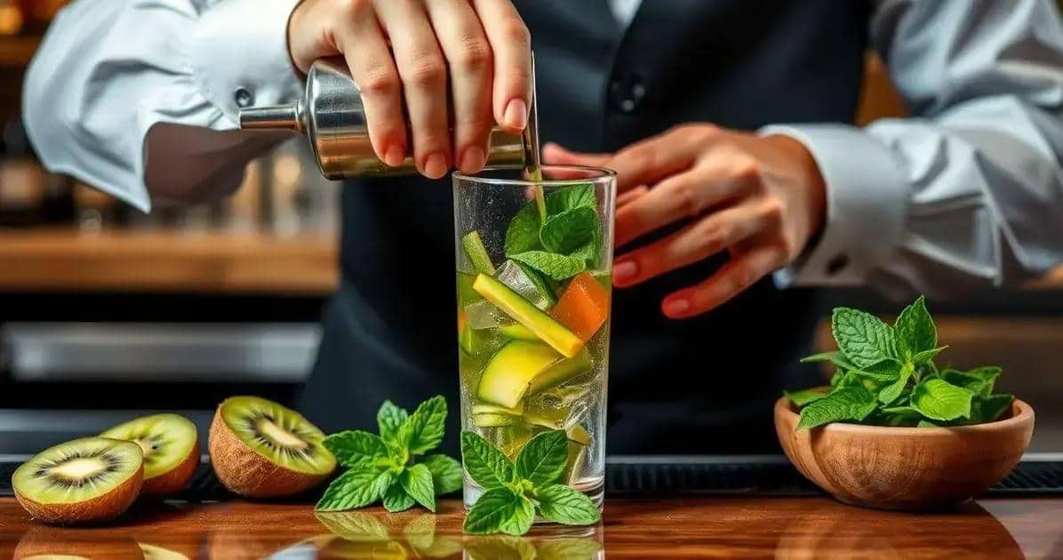 Step-by-Step Preparation Method for Pisco with Kiwi Foam
