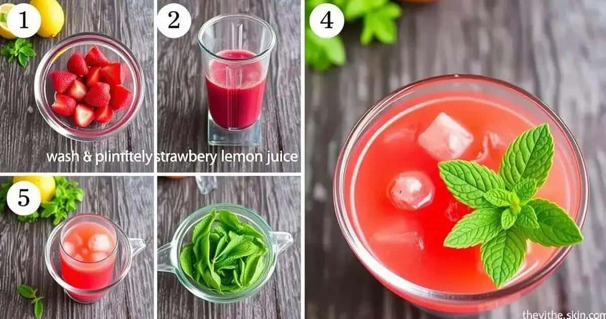 Step-by-Step Preparation Method of Strawberry and Lemon Juice