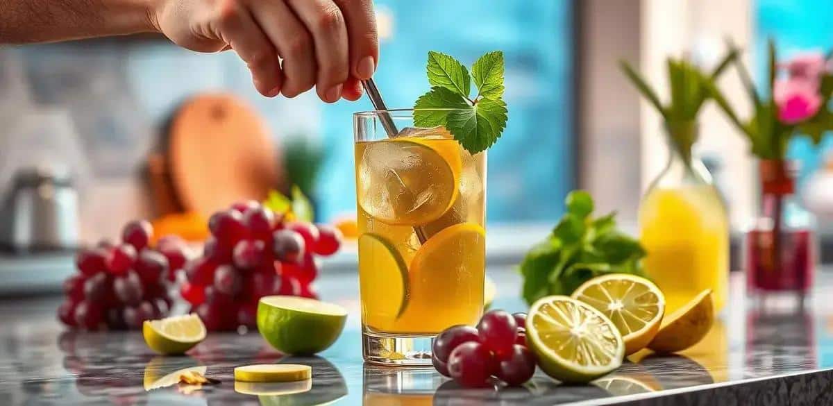 Step-by-step Preparation of Grape Caipirinha