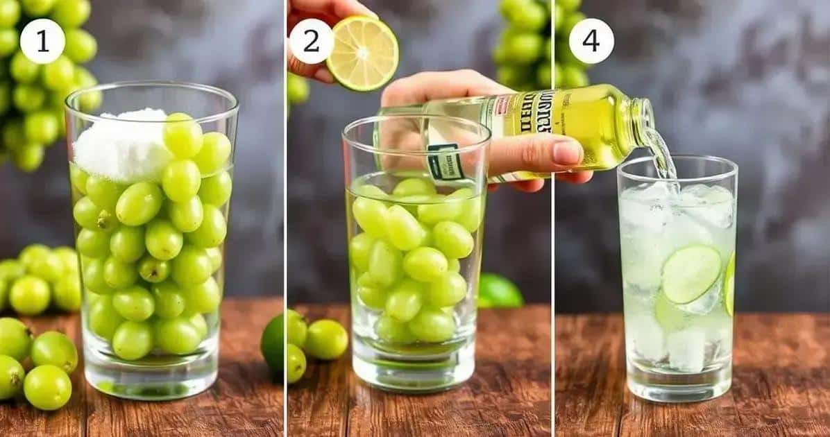 Step-by-Step Preparation of Green Grape Caipiroska