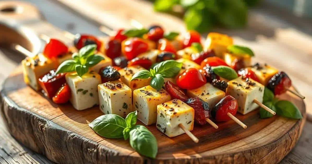 Cheese Skewers with Basil and Sundried Tomato: A Delicious Appetizer