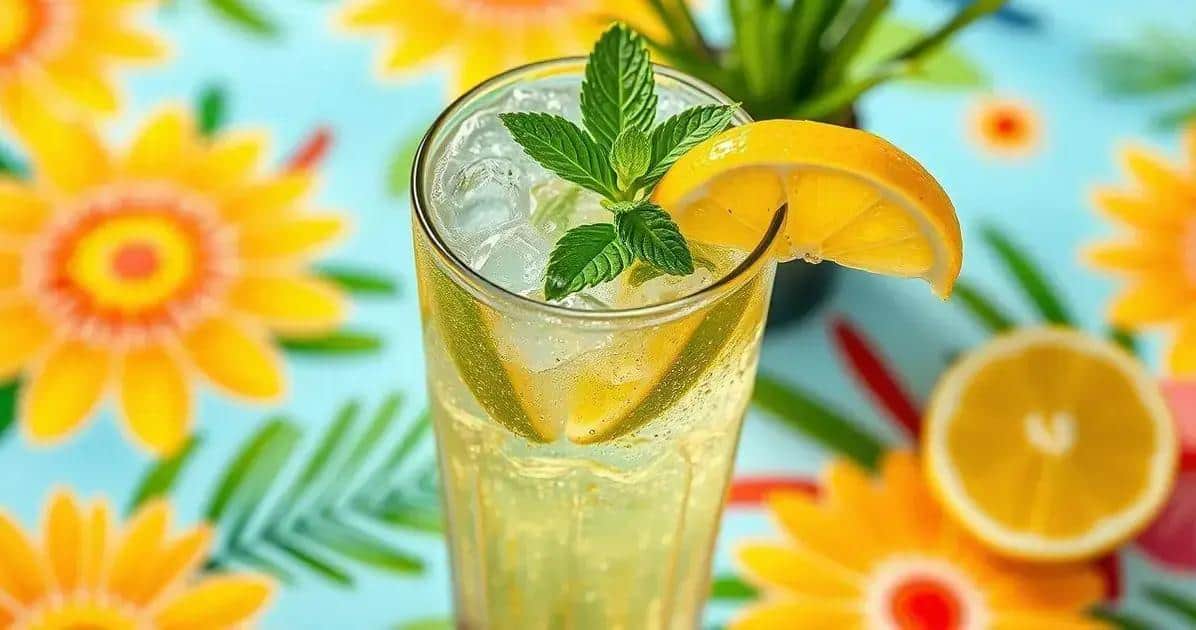 Energy Drink with Lemon Soda and Mint: A Refreshing Choice for Summer