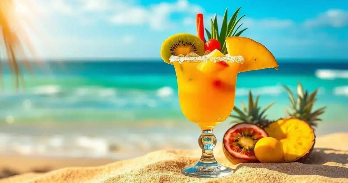 Exotic Cocktail with Passion Fruit and Coconut Liqueur: A Tropical Delight
