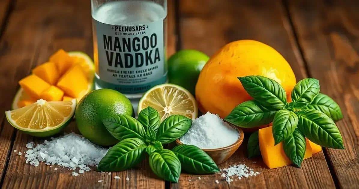 Ingredients for Mango Caipiroska with Basil