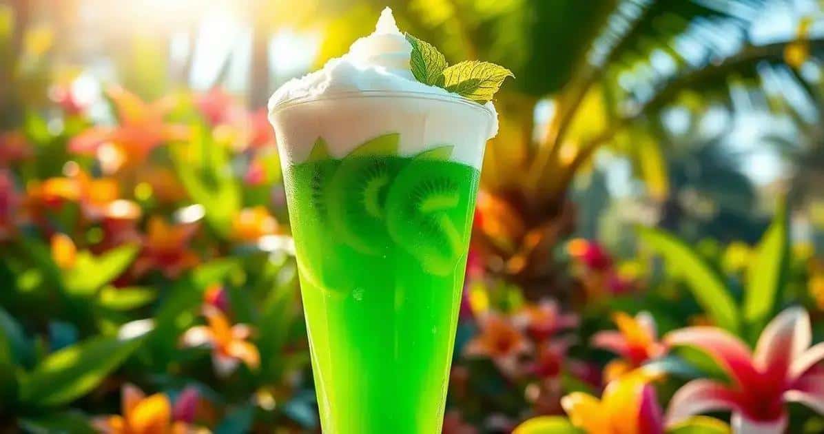 Kiwi Mocktail with Coconut Foam: A Refreshing Tropical Treat