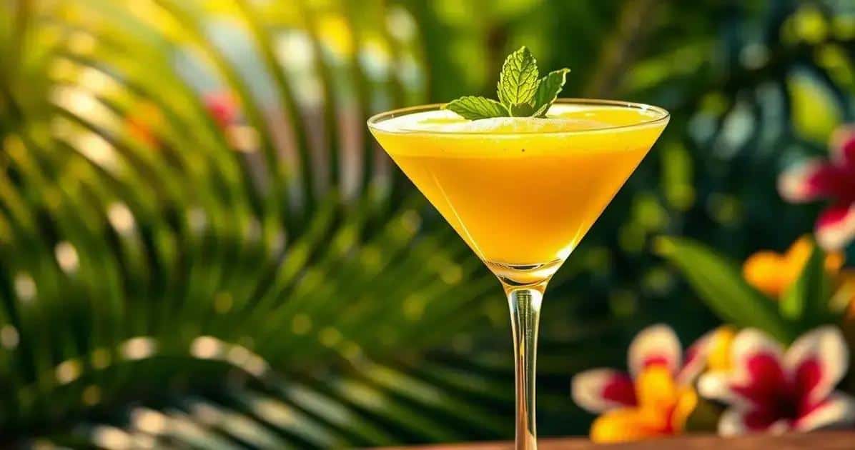 Martini with Passion Fruit Foam and Mint: The Refreshing Drink You Need to Try!