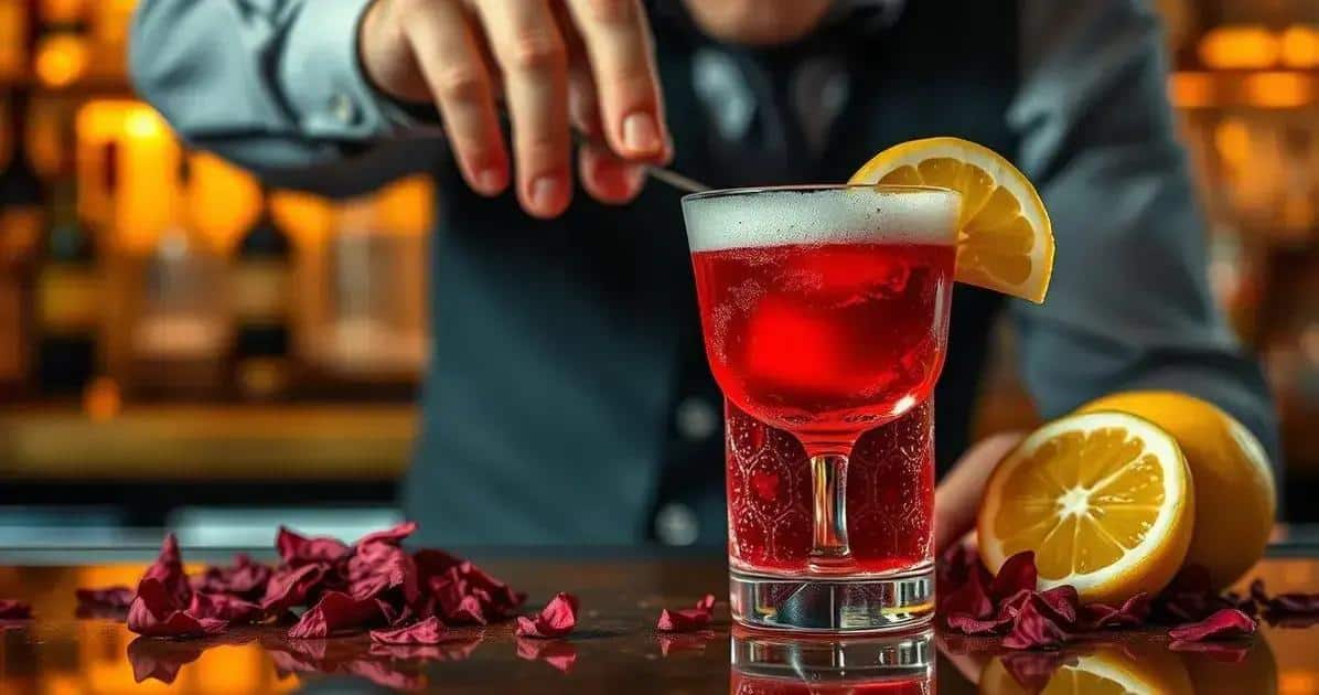 Preparation Method for Gin with Hibiscus Tea and Lemon Foam