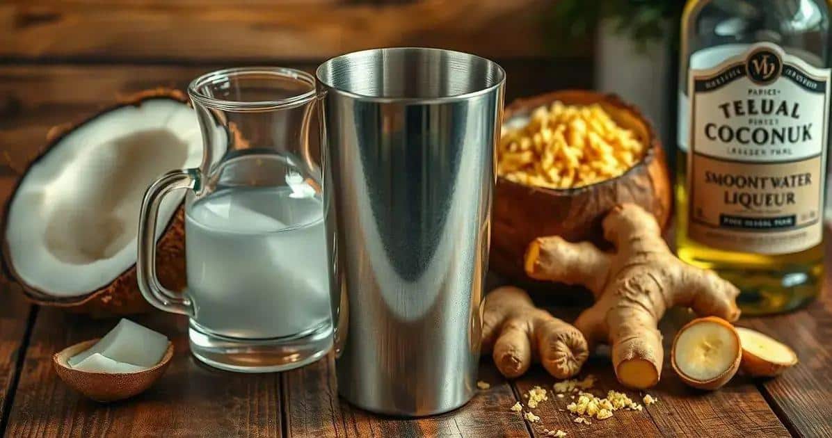 Preparation Method: Mixing Coconut Liqueur and Ginger
